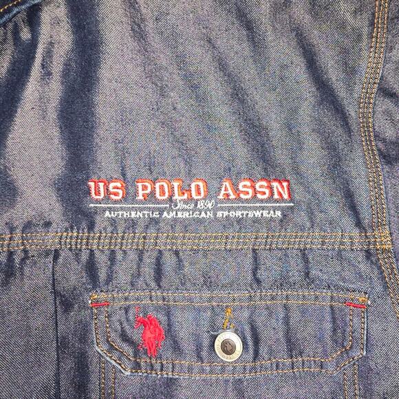 vintage 90s USPA reflective Denim oversized streetwear jacket. mens XL - Picture 4 of 5